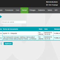 Lista delle stampe - Webkiosk 4.8