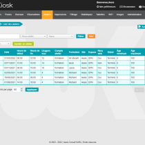Liste des ateliers - Webkiosk 4