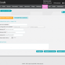 Tablettes - Ajouter une tablette - Webkiosk 4