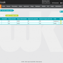 Liste des comptes ateliers - Webkiosk 4