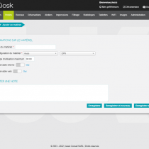 Ajouter un matériel - Webkiosk 4
