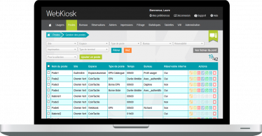 Gestion des postes - Webkiosk