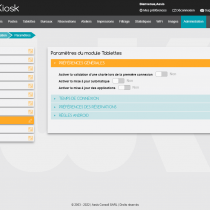 Administration - Paramètres - Tablettes - Webkiosk 4