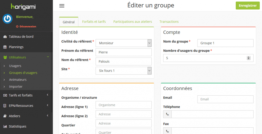 Éditer un groupe