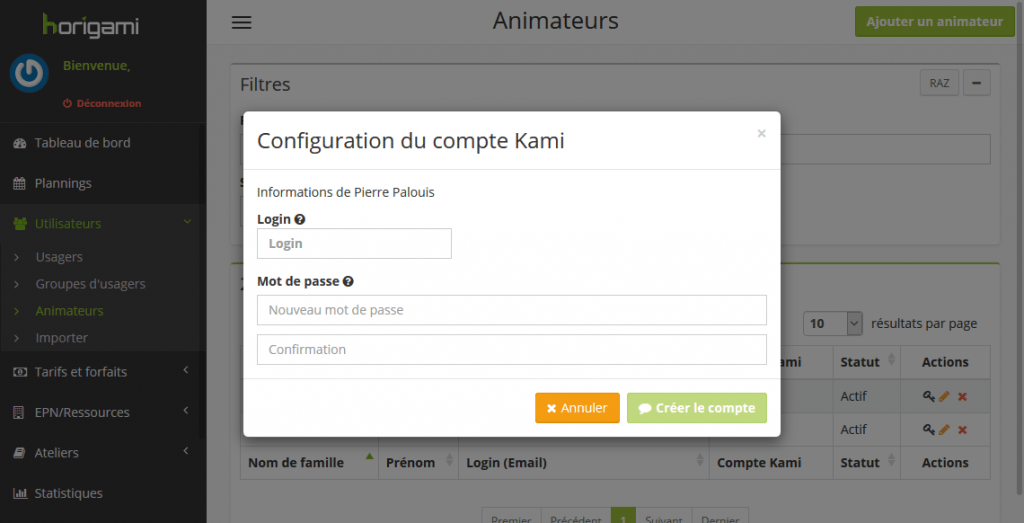 Configuration de Kami