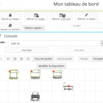 Tableau de bord - Vue plan