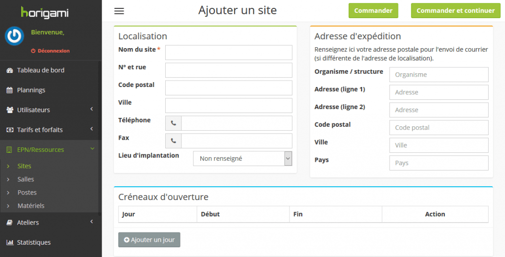 Ajouter un site