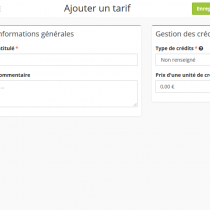 Ajouter un tarif