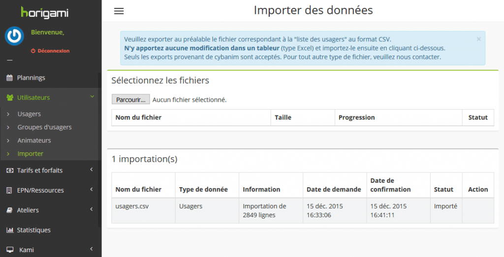 Importer des données