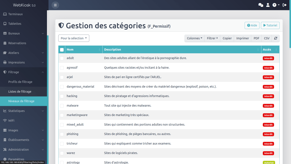 filtrage-niveaux-categories