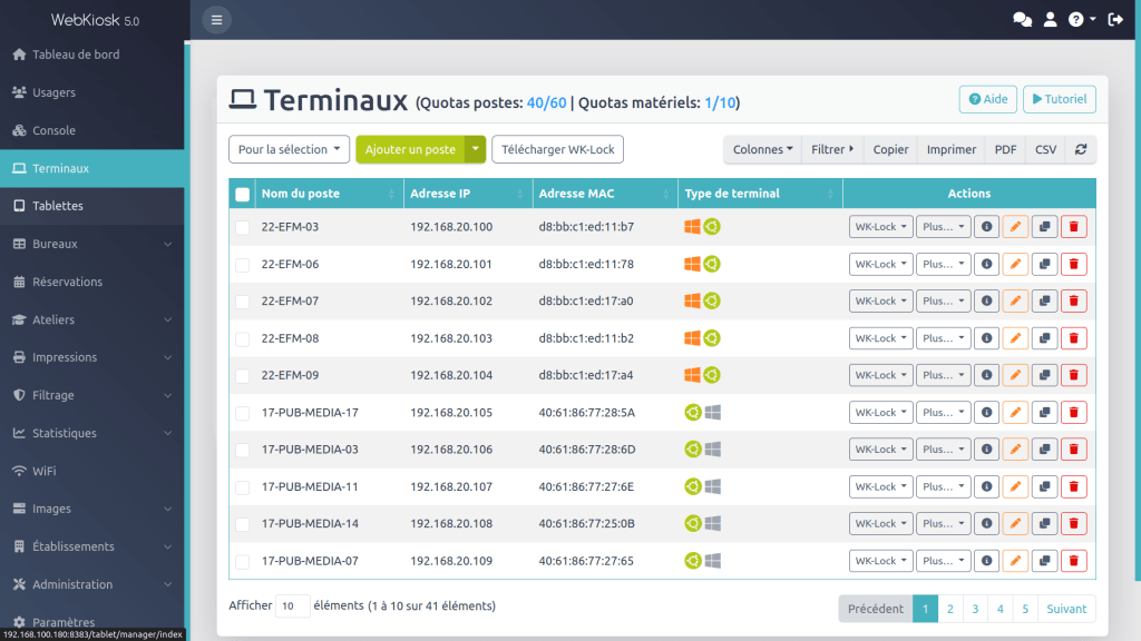 terminaux-liste